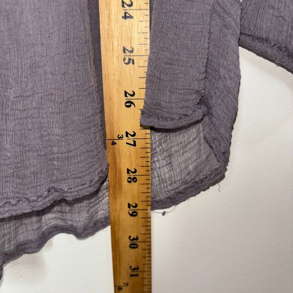 FREE PEOPLE Blouse Women's Top Blouse  Sheer Lace Long Sleeve Gray no size tag - Picture 10 of 16